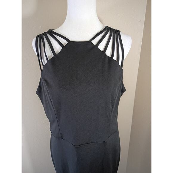 Grace Karen Cocktail Dress Black Strappy Knee Length Prom Formal Sz XL - Picture 2 of 13